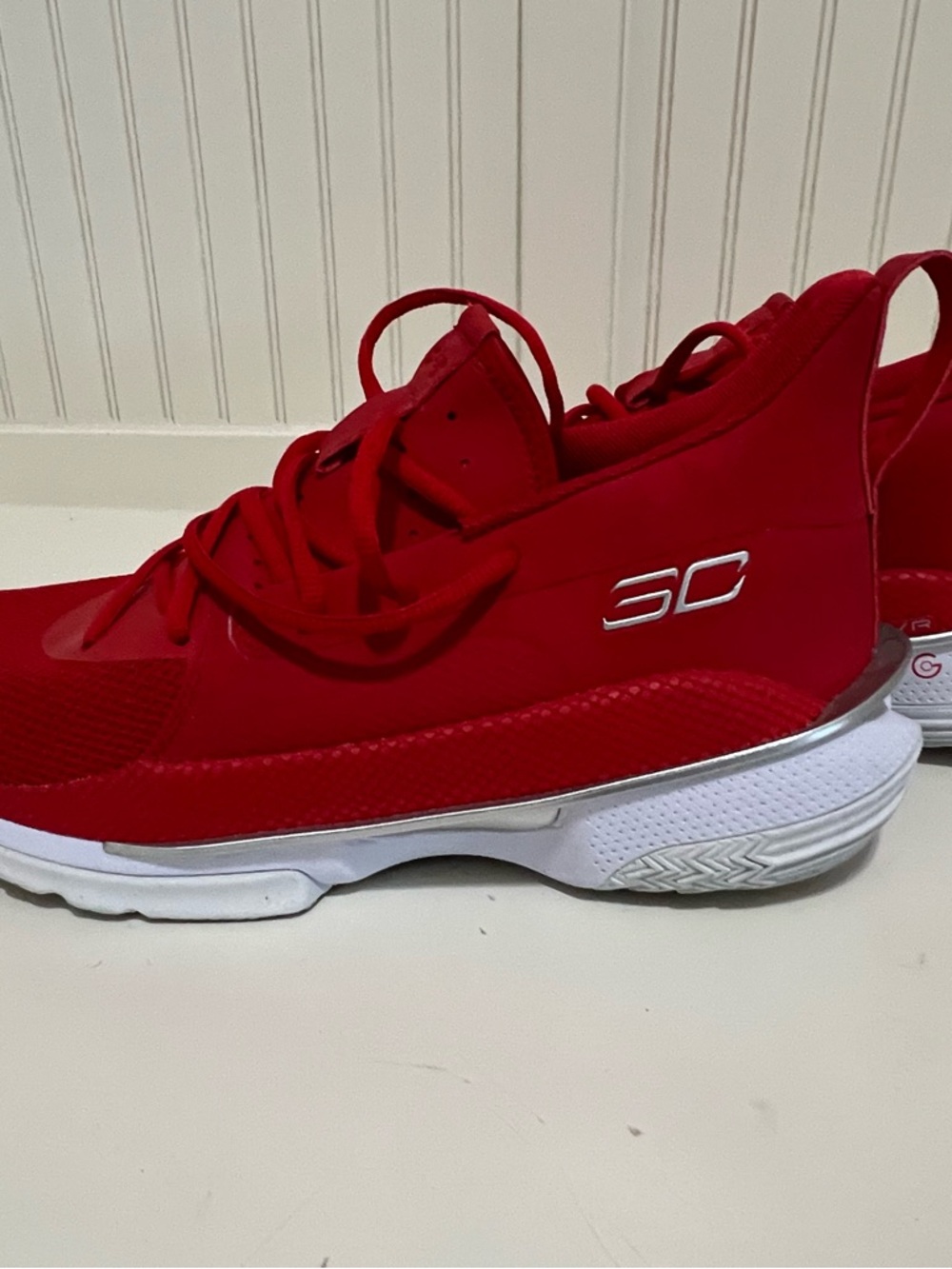 Under Armour Red Steph Curry Low-Top Basketball Shoes